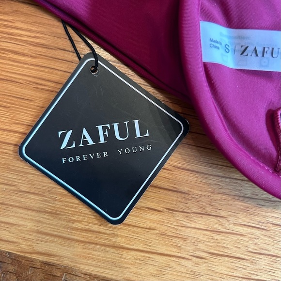 NEW ZAFUL Monowire Bikini Top Women’s SZ US Small 4 Dark Red Beach Resort - Picture 6 of 7